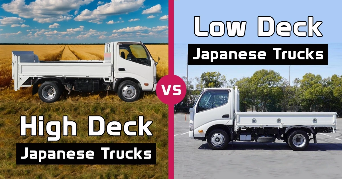 Comparison of Japanese truck deck types : High Deck, Just-Low and Full Flat Low